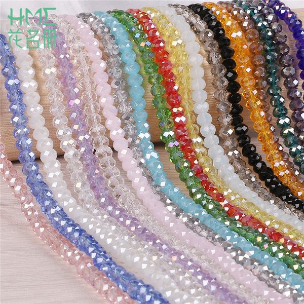 Perle in vetro sfaccettate da 145 pezzi all'ingrosso da 4 mm multicolore rondelle rondelle perle in cristallo ceco per le gocce di gioielli Accessori per cucire abbigliamento da cucire