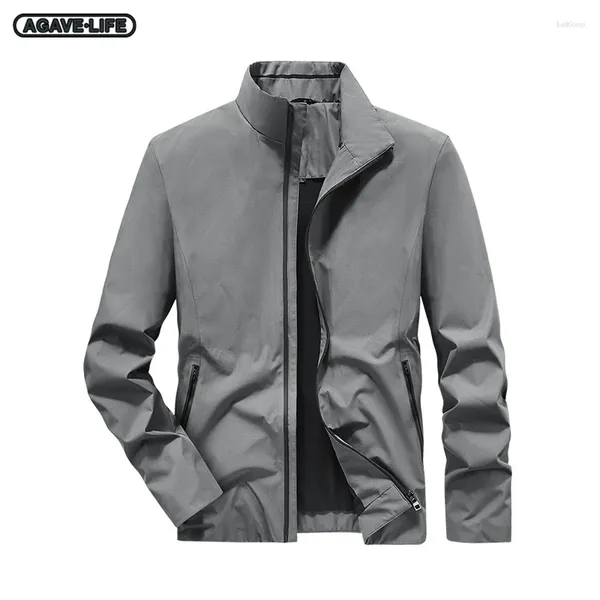 Jackets masculinos Spring Autumn Autumn Color Solid Casual Combat Outwears moda moda de manga longa casaco impermeável à prova de vento M-4xl