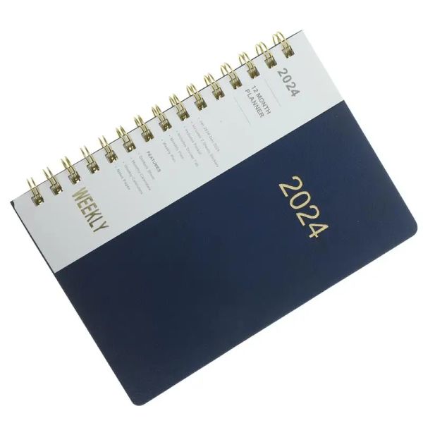 Defterler 2024 Yıllık Spiral Binder Defter Defteri Gündem Planlayıcı Diary Haftalık Düzenleyici Not Kitapları Aylık Kraft Kağıt Programı Filofax