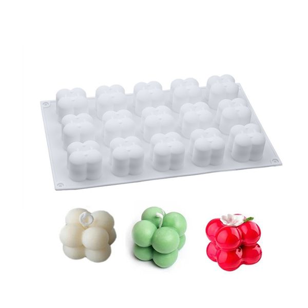 12/15 PCs Pequeno bola mágica Ball Silicone Candle Molde