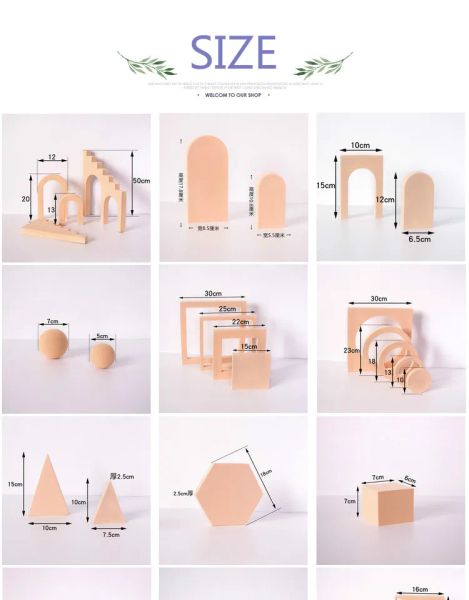 Fotografia de cor sólida Foto de fundo Adeços de espuma de espuma Tabela de tabela de cubo geométrico para poses fotográficas Ornamentos cenários