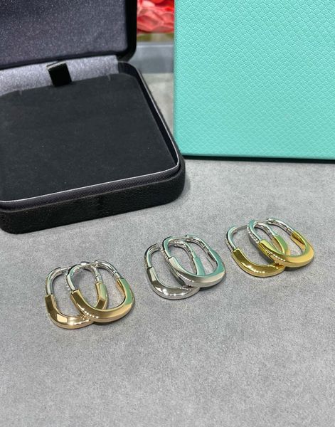 Mode Womens Classic Lock Chain Halskette Ohrringe Sets für Mädchen Herren Schmucktendsets
