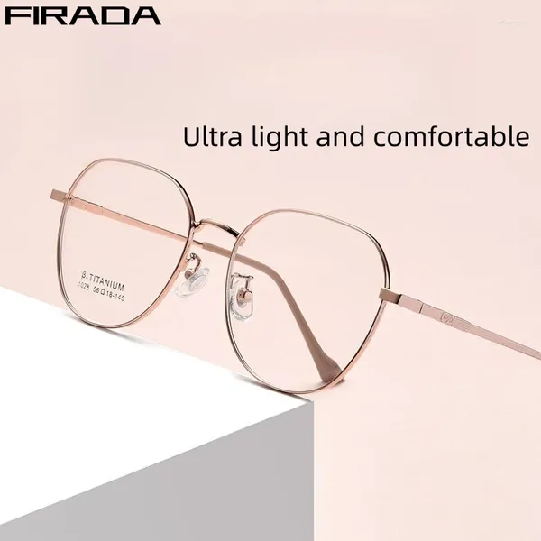 Óculos de sol Frames Firada Fashion Glasses Confortáveis Mulheres Round Round Ultra Light Eyewear Tamanho grande Prescrição Ópulos de prescrição Moldes Men