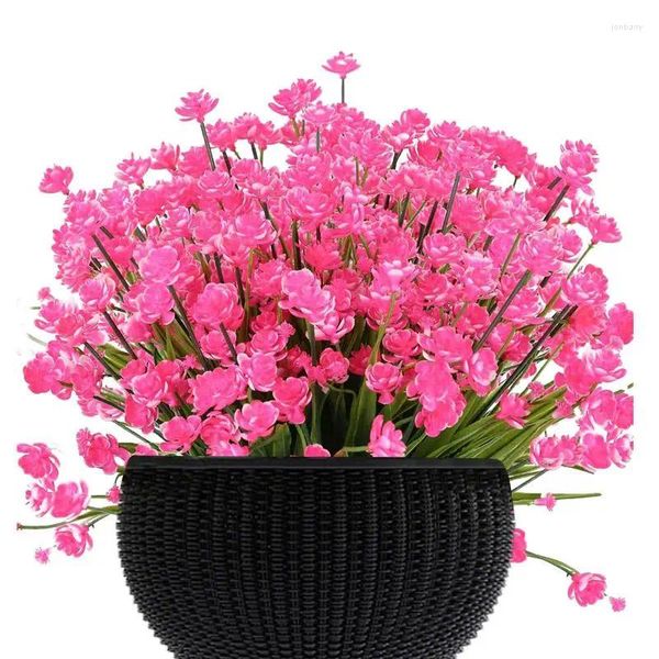 Dekorative Blumen Künstliche Pflanzen Outdoor Sträucher Gefälschte Blumengrüne Blumenarrangement Hochzeitsdekor für Pflanzertöpfe Sommer Frühling