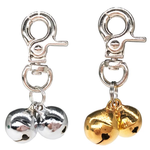 2 pcs hardware nichel Hardware Bells Cat Dog Collar Charm Cancone per animali domestici Collaro a ciondolo Collar Cucciolo Accessorio per colletto