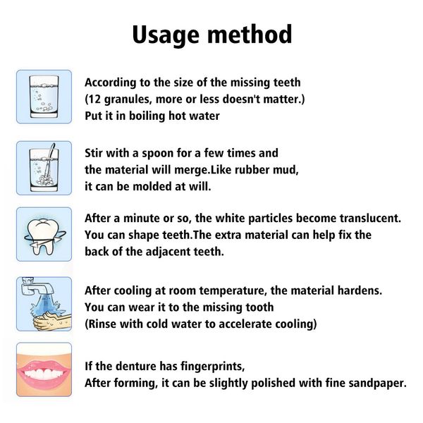 15g/25g Kit de reparo de dentes temporários dentes e lacunas falsteeth cola sólida dentra adesiva dentes clareador ferramenta de beleza de dente #t