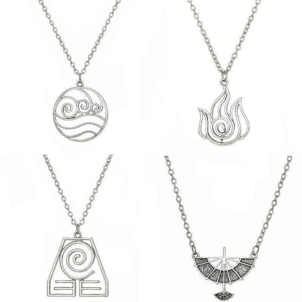 Avatar der letzte Airbender -Anhänger Halskette Luft Nomad Feuer und Wasserstamm Link Kette Halskette für Männer Frauen hochwertiger Schmuck G233J