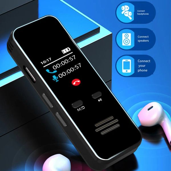 Oyuncular Akıllı Gürültü Azaltma MP3 Audio Recorder Bluetooth Cep Telefon Arama Kayıt Ses Taşınabilir MP3 Oynatma