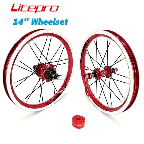 Litepro 14 -дюймовый складной велосипед 74 мм 85 -мм передний задний набор заднего колеса алюминиевый сплав с двумя стены.