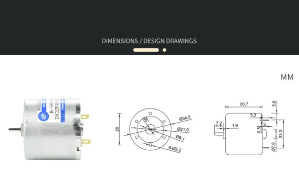 3530 MICRO MOTOR DE ENGRENAGEM DC DO MOTOR de alta velocidade 12V 24V 6000/10000rpm Pequeno motor de estacionamento de estacionamento Motor elétrico DC