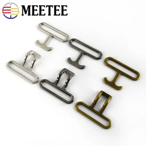 Meetee 2/4pcs 20-50mm Fivelas de correia de metal hasp hasp gancho diy bolsa fivela de fivela de fivela externa cinturões fechos acessórios de hardware