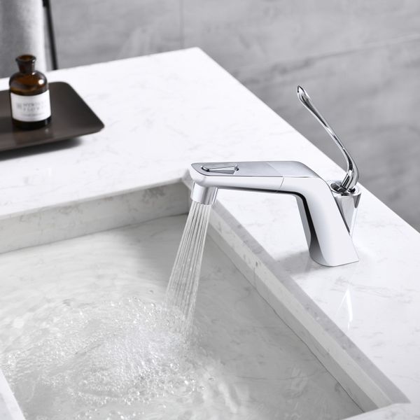 Rubinetti del bacino rubinetto del bagno nero tiri di tiro fuori foro singolo freddo e acqua calda rubinetto tap di rubinetto tap a tappeto bacino b610