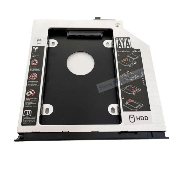 RECK SATA 2nd Hard Drive HDD MODULE SSD Adattatore a vassoio a vassoio per baie ottica per HP EliteBook 2560p 2570p con cornice e staffa