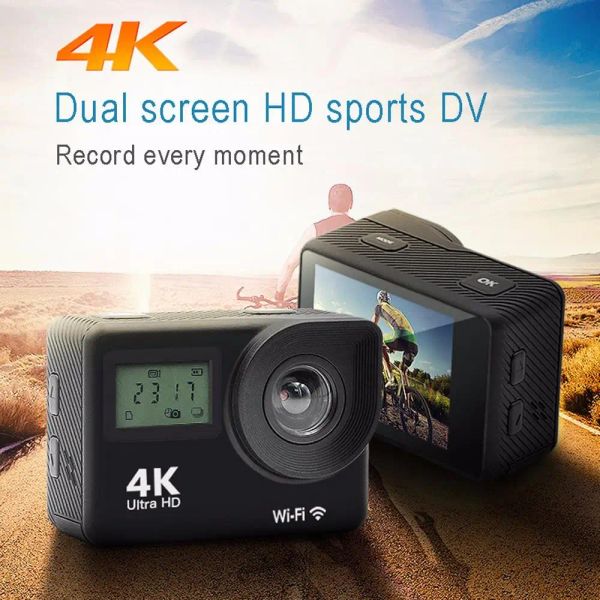 Telecamere a doppio schermo impermeabile Wifi 4K HD 1080p Sports Action Camera immersione esterna DV Cam