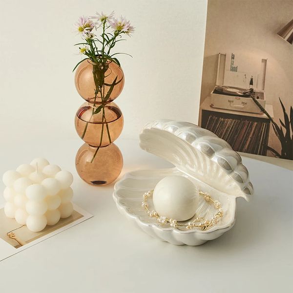 Exquisite Zimmerdekoration Shell Nachtleuchte Schmuckschatulle Hom lebende Schlafzimmer Schreibtisch Dekoration Innenhandwerks Geburtstagsgeschenk 240407