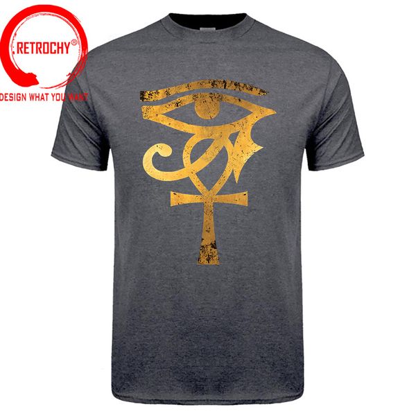 Eye egiziano retrò vintage di Horus ankh egitto archeologo unisex t-shirt da baseball egitto faraone maglietta nera abbigliamento estivo