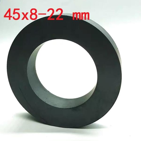 Ringferritmagnet 45*8 mm Loch 22 mm Permanentmagnet 45 mm x 8mm schwarzer runder Lautsprecher 45x8 45-22x8 Imanes Neuer Magnet