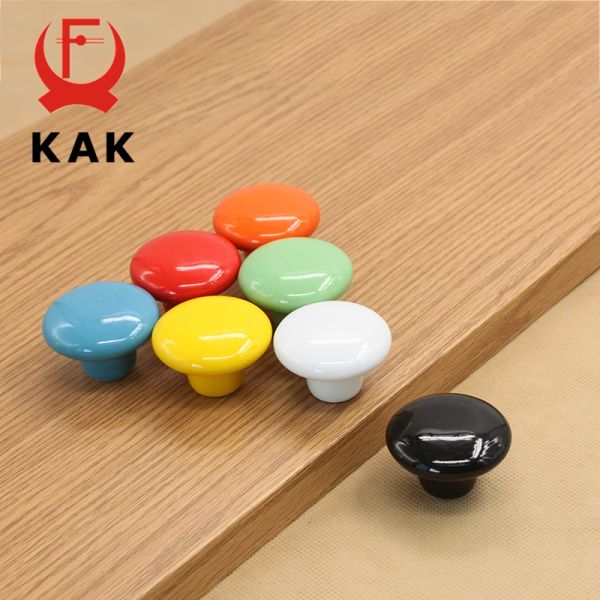 KAK Candy Color Round Furniture Knobs Knower Ceramic Cassetto Magodario Calcola per mobili da cucina Handware per bambini Hardware