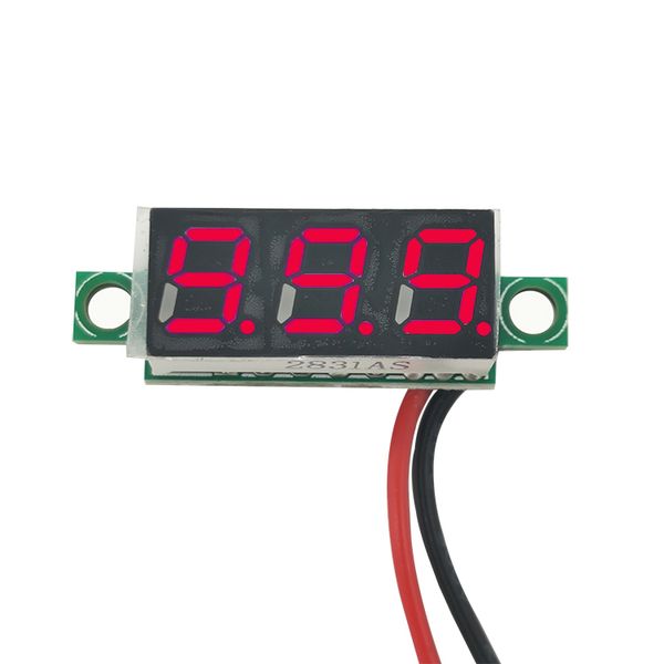 0,36 Zoll 2 Draht 0,36 '' DC 4,5-30 V 3 Ziffern Anzeigevoltmeter Mini LED Digitale Panel-Spannungsspannungsmesser Instrument Rot/Blau/Grün