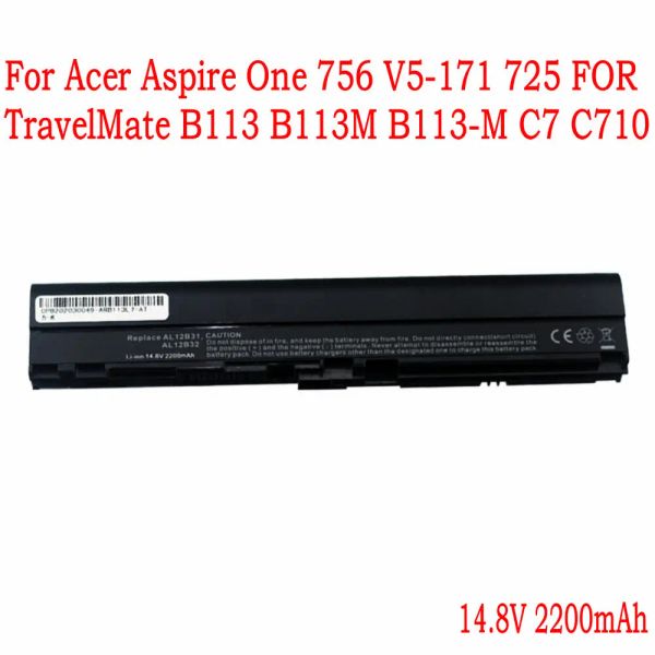 Baterias Novas AL12X32 AL12A31 AL12B31 AL12B32 BATERAGEM DE Laptop para Acer Aspire One 756 V5171 725 Para o TravelMate B113 B113M B113M C7 C710