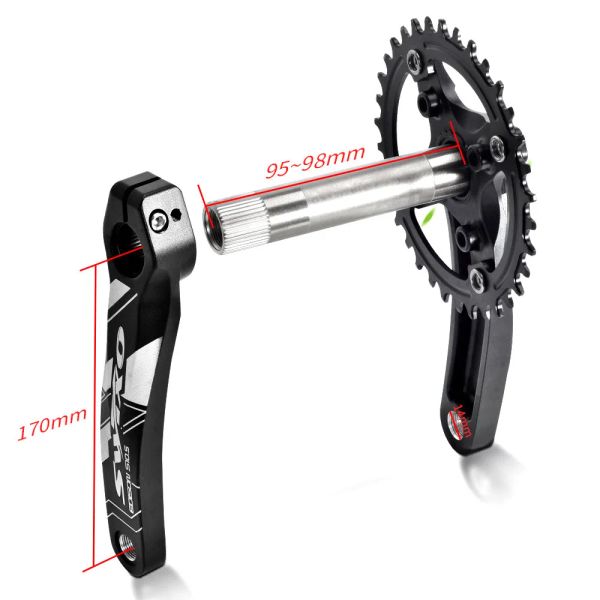 34T Bicycle Crankset Chainwheel 104bcd MTB Bike Mank Set Aluminium Aluman com manivela de 170 mm de 170 mm