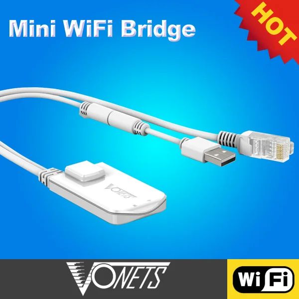 Finder Vonets WiFi Repeater Tragbarer WiFi Bridge Signal Booster Extender Ethernet zu WLAN für Monitor -Netzwerkdrucker VAP11N300