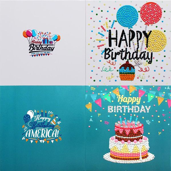 Diamond Painting Cards di buon compleanno biglietti di compleanno 5d fai -da -te Speciale Diamond Painting Card Gold Birthday per ragazze