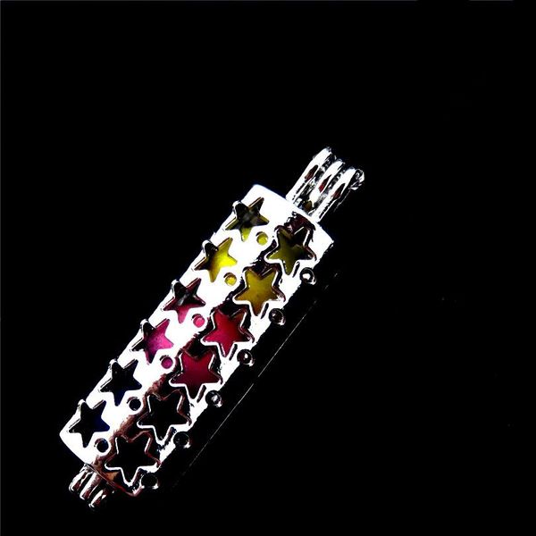 10pcs OpenWork Star Pearl Cage Locket Aromaterapia Difusor Pingente Pingente Bracelet New Charm