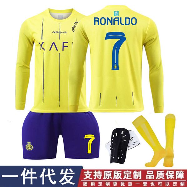 Футбольные майки мужские спортивные костюмы 23 Saudi Al-Nassr Fc Team Team Home Jersey Jersey C Luo № 7 для взрослых и зимних тренировочных рубашек