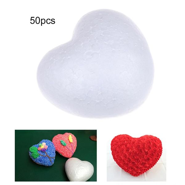 100/50/60pcs a forma di cuore ornamenti per matrimoni polistiroli materiali in schiuma in polistirene per bambini artigianato modellazione fai -da -te giocattoli fatti a mano