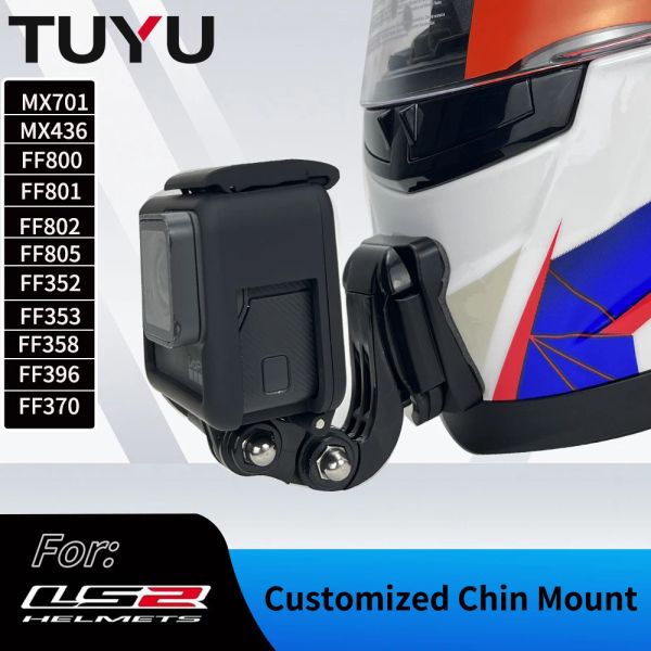 Accessori Tuyu Premium personalizzato LS2 FF358 801 396 MX701CNC Casco in alluminio Monte mento per Gopopromax Hero11 10Insta360 Accessori per fotocamera