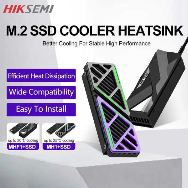 Gabinete Hiksemi M.2 NVME Aquecimento de calor Calor M2 2280 SSD Hold Disk Heat Wet com almofada térmica para pcie sata pc Radiat térmico hikvision