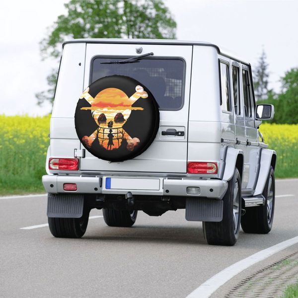 Coperchio di ruota di scorta personalizzato per cranio per la scimmia Honda CRV Luffy 4WD 4x4 Protettori per ruote per auto da rimorchio 14 