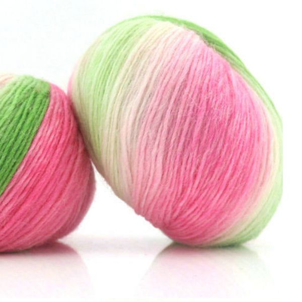 6 Stücke*50g 100% australischer Woll Regenbogengarn zum Stricken von Großhandel handgewebte Linie Strickhand Häkelknochen stricken Regenbogen T49