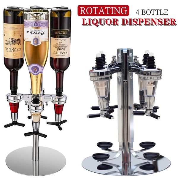 2/4 dispensador de bebidas que giram garrafas Dispensador de vinho Standing Drink Alcool Shot Bar Tools, Gire o dispensador de uísque de bebida de bebida