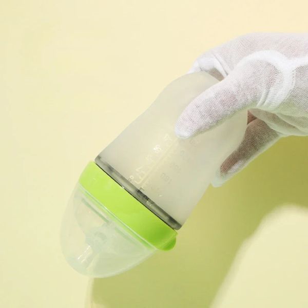 150/250 ml de silicone recém -nascido garrafa de bebê Aprenda bebendo garrafas de leite BPA Garrafas de alimentação de bebê de silicone grátis