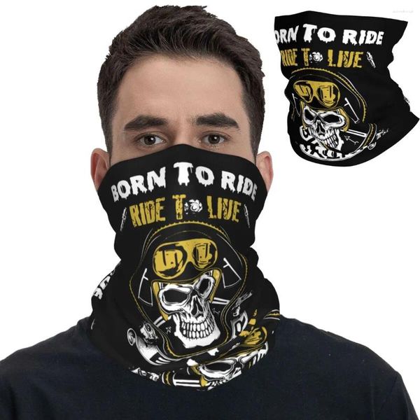 Schals Biker geboren, um Bandana-Hals-Abdeckung gedrucktem Motorradfahrer Wrap Schal Mehrzweckstirnband zu Rennen Unisex Erwachsener Winter