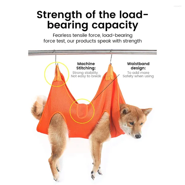 Hundekleidung Haustierpfräge Hängematte mit verlängertem Gurtband S-förmigen Haken atmungsaktive Netzlöcher Schlinge
