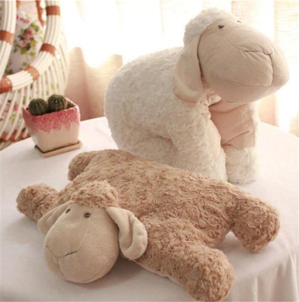 Exportar corea cordeiro travesseiro dobrável luxuoso ovelhas de pelúcia de pelúcia de pelúcia brinquedos de boneca de boneca para crianças decoração de quarto mx247966609