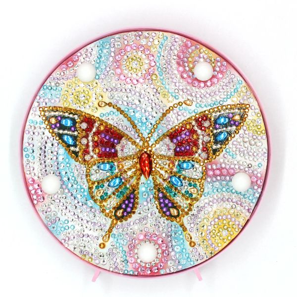 SHIRLIBEN HOT VENDA VENDA VENDENTE REALHA Círculo de Animal Mandala Paisagem Pintura de Diamante Diam Lâmpada LED LED na mesa Redonda Shinny Beads