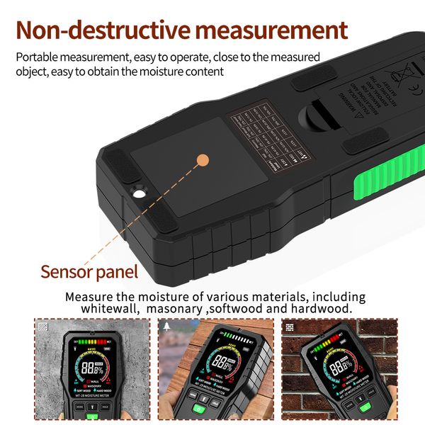 Rd MT28 Неконтактный цифровой древесный измеритель Электромагнитный влажный измеритель древесный тестер Гигрометр Деймер сырный детектор