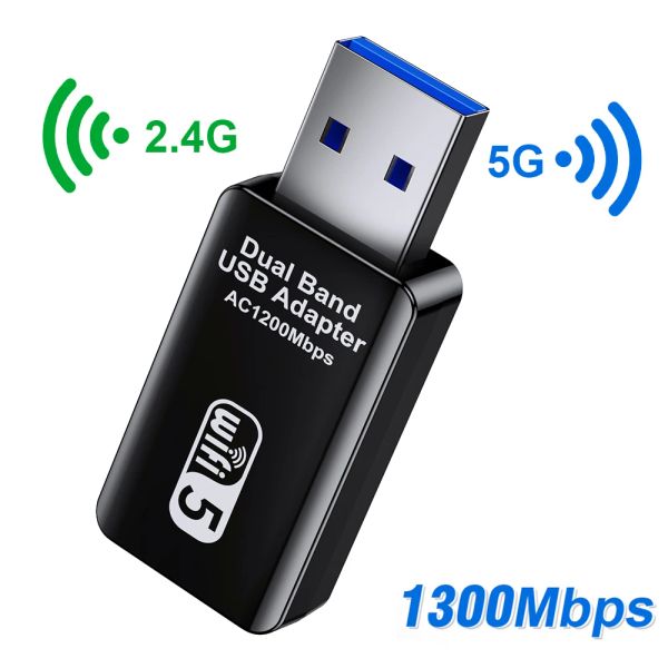 Карты 5 ГГц адаптер Wi -Fi Wi -Fi USB -адаптер USB 3.0 Wi -Fi Adapter Ethernet Wi Fi Antenna Dongle Network Card Wifi модуль для ноутбука ПК