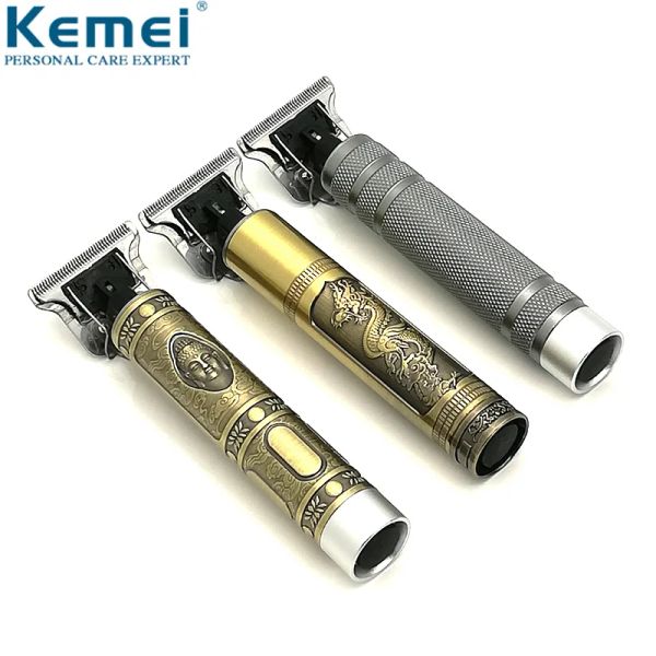 Trimmers Kemei Tblade Skeleton Dragon Dragon Phoenix Buddha Голова беспроводной триммер для волос D8 T9 0 мм Стрижка для стрижки для стрижки для волос для волос