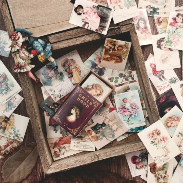 100pcs Vintage Stamp Book Serie Material Paper Junk Journal Mini Altes Buch Craft Paper Scrapbooking Album Tagebuch Sammelalbum Papier