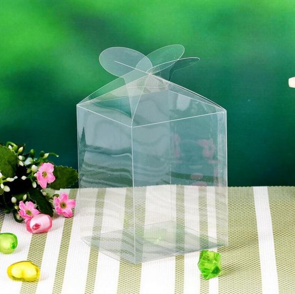 10pcs Clear Square Wedding Favor Gift Box Transparent Party Petal Candy Candy Event Sweet Candy Favor Holder