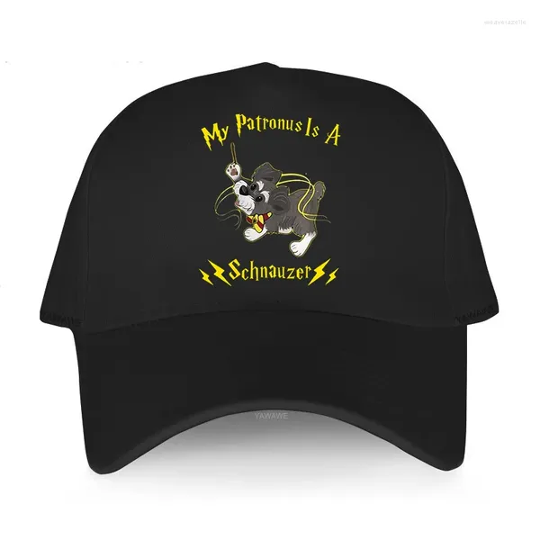 Ballkappen Baseball Cap Verstellbare Baumwollmode -Hüte Männer Mein Patronus ist ein Schnauzer Original Funny Design Sommer Freizeit Sonnenhut