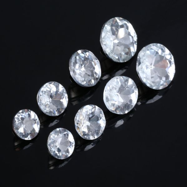 10pcs 14/16/18/222mm de diâmetro de diâmetro de vidro de vidro de diamante Botões Penteados Taces