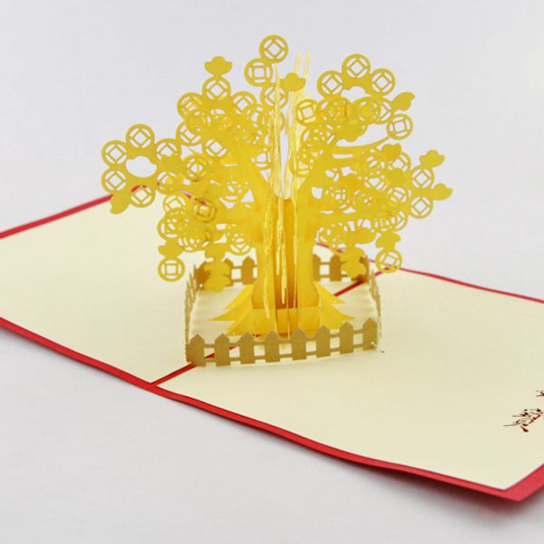 Albero regalo di Natale 3d pop -up cartolina di auguri / regalo fatto a mano spedizione gratuita