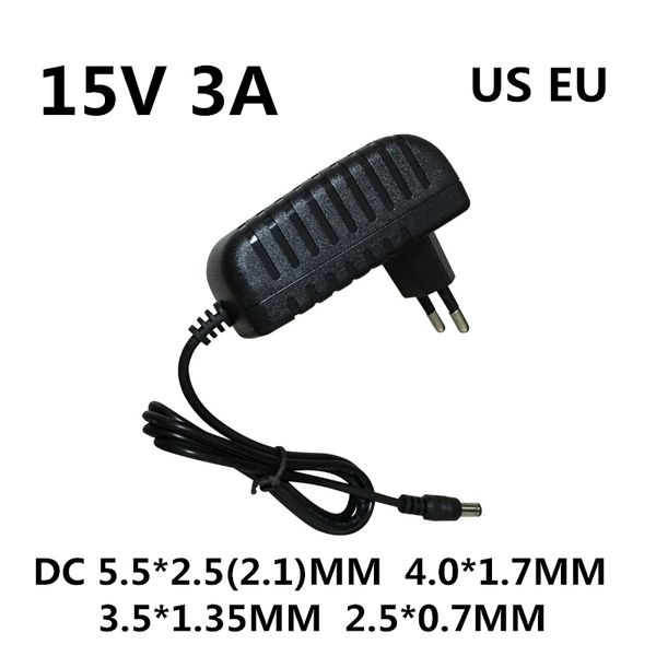 Adattatore AC/DC di migliore qualità DC 15V 0,5A 1A 2A 3A AC 100-240 V Adattatore convertitore Adattatore 15 V Volt 1000MA Alimentatore Caricatore Eu Plug