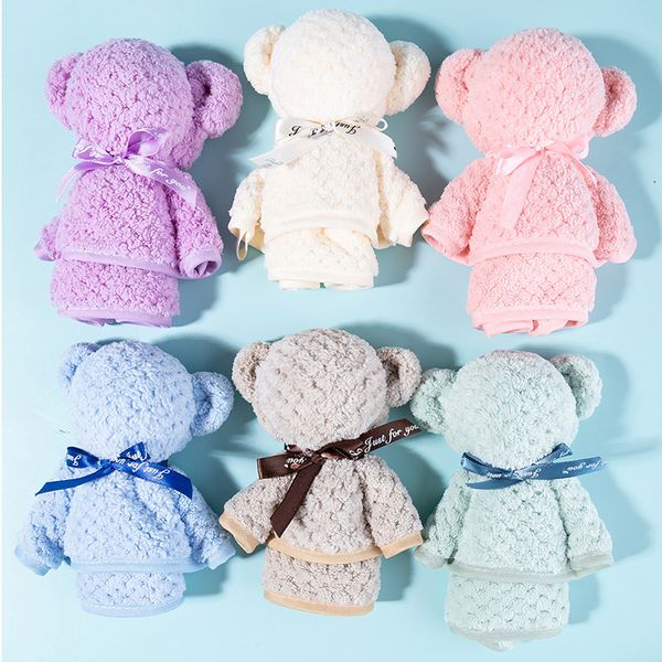 Nettes Hasen Kaninchenformhandtuch super saugfähiges Baby Bad Handtuch Dicke weiche Badezimmertücher Komfortable Puppenbad Handtücher